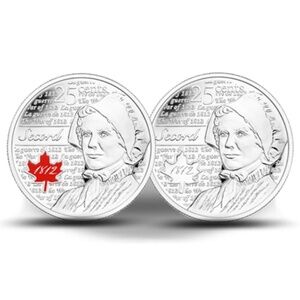 2013 Canadian 25-Cent Laura Secord Coloured and Non-Coloured Quarter Coin Set